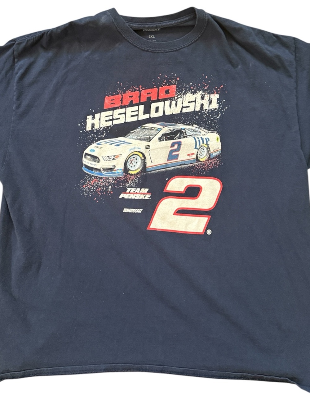 Team Penske Brad Keselowski Miller Lite NASCAR T-Shirt 2XL